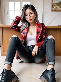 A stunning 28 year old Asian woman is caught in the act in Tokyo's red light district